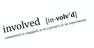 involved  [in-volv’d]
committed or engaged, as in